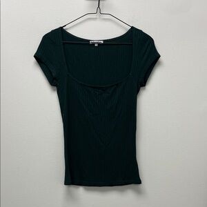 REFORMATION green ribbed Zya square neck top. sz small